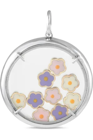 Aaron Basha 18kt Weißgoldanhänger mit Floating Flower