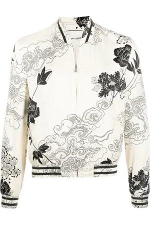 Saint Laurent Bomberjacke mit Blumen-Print