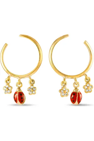 Aaron Basha 18kt Ladybug Gelbgoldohrstecker mit Diamanten