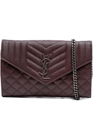 Saint Laurent 2016 Triquilt Monogram Envelope Umhängetasche aus Schafsleder mit Kettenriemen