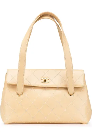 CHANEL 2002-2003 CC Wild Stitch Flap Schultertasche aus Kalbsleder