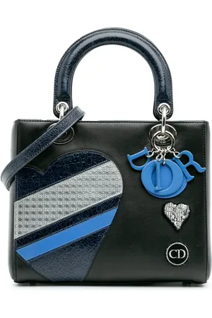 Dior 2015 mittelgroße Valentines Day Heart Lady Dior Satchel-Tasche aus Kalbsleder mit Stickerei