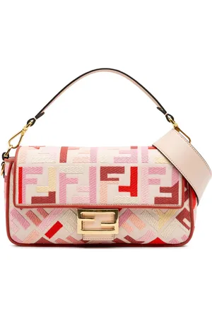 Fendi 2010-2025 Baguette Satchel-Tasche aus Canvas mit Zucca-Stickerei