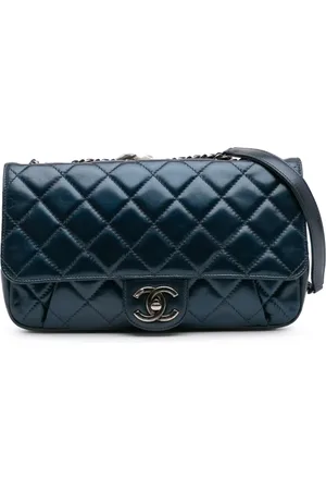 CHANEL 2016-2017 gesteppte Coco Pleats Flap Umhängetasche aus glasiertem Kalbsleder