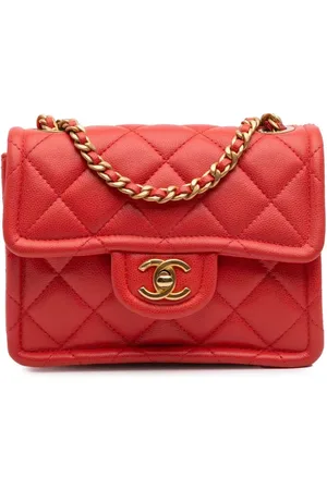 CHANEL 2021 mini Sweet Classic Flap Umhängetasche aus gestepptem Kaviarleder