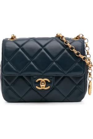 CHANEL 2021-2025 mini Square Umhängetascheaus Lammleder mit CC-Steppung