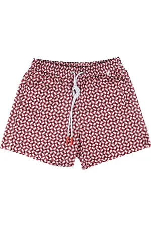 ISAIA Geometric-print swim shorts