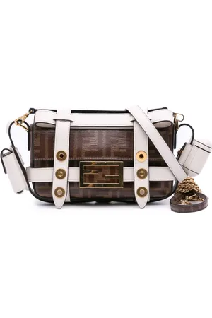 Fendi 2010-2025 mini Zucca Cage Baguette Satchel-Tasche aus glänzendem Stoff