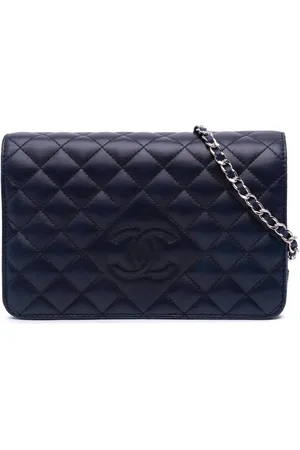 CHANEL 2013-2014 gestepptes CC Portemonnaie aus Lammleder mit Kettenriemen