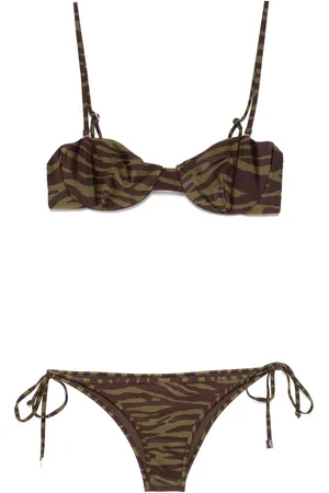 The Attico Bikini mit Zebra-Print