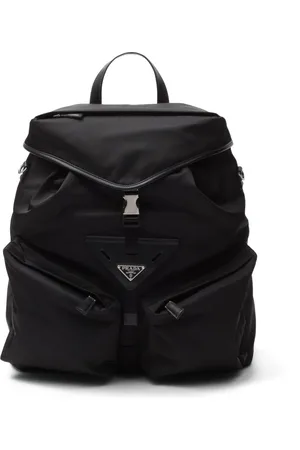Prada Re-Nylon Rucksack mit Lederbesatz
