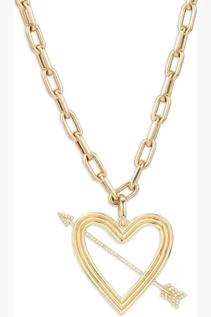Adina Reyter 14kt Heart and Arrow Gelbgoldhalskette mit Diamanten