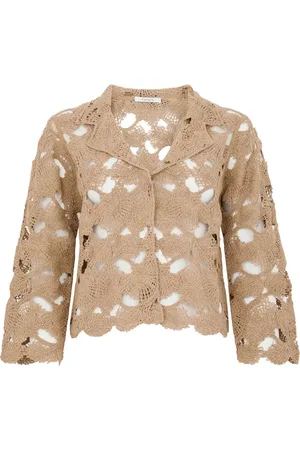 KANGRA CASHMERE Gehäkelte Jacke
