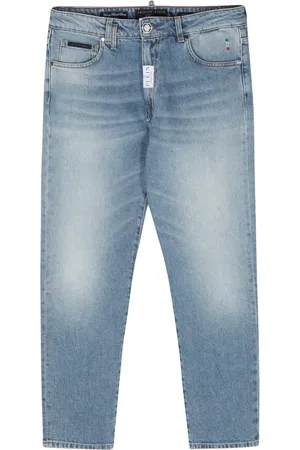Philipp Plein Halbhohe Detroit Fit Straight-Leg-Jeans