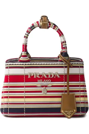 Prada Gestreifte Mini-Tasche aus Canvas