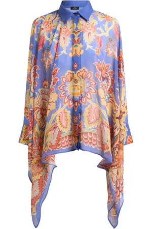 Etro Poncho-Hemd mit Blumen-Print