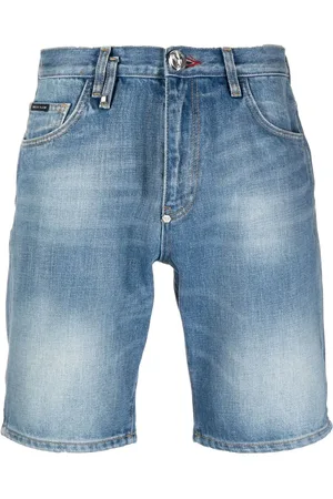Philipp Plein Ausgeblichene Jeans-Shorts