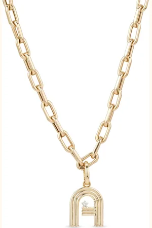 Adina Reyter 14kt Groovy Initial Gelbgoldanhänger mit Diamanten