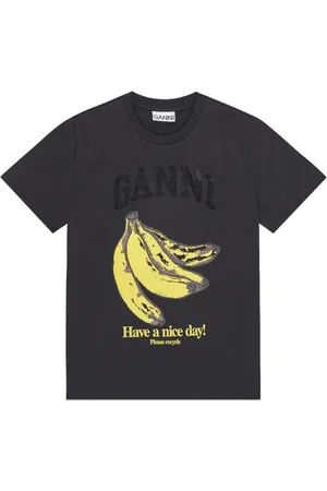 Ganni T-Shirt mit Bananen-Print