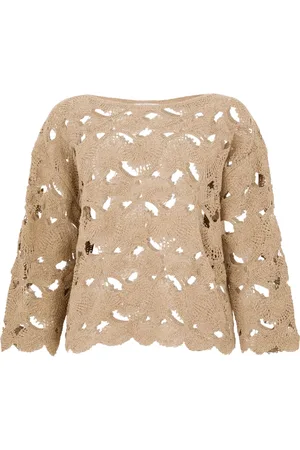 KANGRA CASHMERE Oberteil aus Häkelstrick