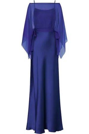 Alberta Ferretti Maxikleid mit abnehmbarem Cape