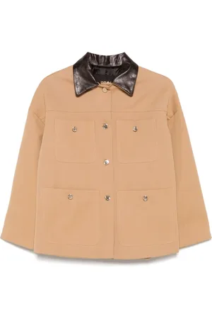 Maje Jacke mit Lederkragen