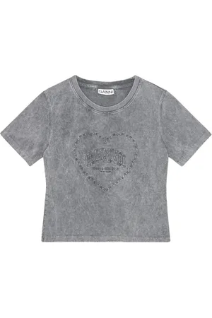 Ganni T-Shirt mit Logo-Stickerei