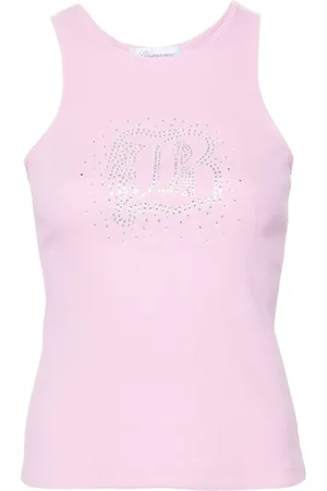 BLUMARINE Geripptes Top mit Strass