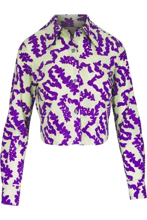 ODEEH Cropped-Hemd mit Blumen-Print