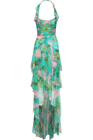 Oscar de la Renta Abendkleid mit Geranien-Print