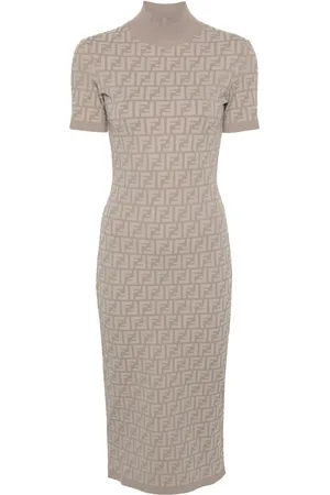 Fendi Midikleid aus FF-Jacquard