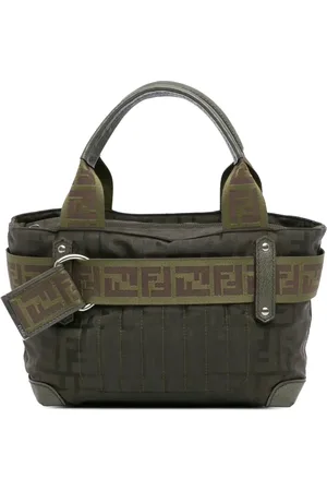 Fendi 2010-2024 Zucca Handtasche aus Nylon mit Reißverschluss