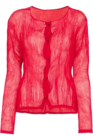 Issey Miyake Cardigan mit plissiertem Effekt