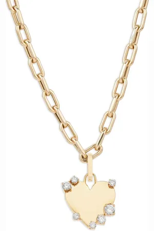 Adina Reyter X YSE Beauty 14kt Dog Tag Gelbgoldhalskette mit Diamanten