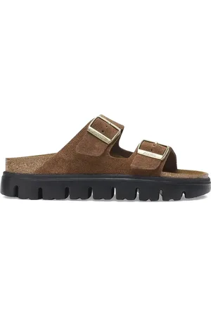 Birkenstock Arizona Wildlederpantoletten mit Schnallen