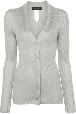 Fabiana Filippi Gerippter Cardigan im Metallic-Look