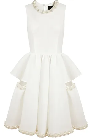 Simone Rocha Embellished Coated Mesh Dress