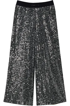Twin-Set Palazzohose mit Pailletten
