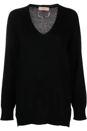 Twin-Set Kaschmirpullover mit V-Ausschnitt