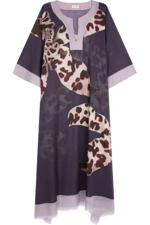 DRIES VAN NOTEN Midikleid mit Animal-Print