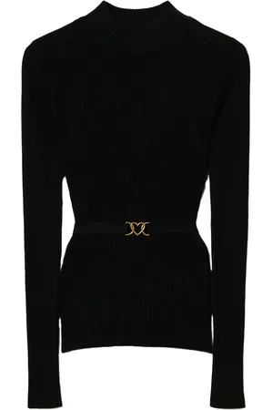 Twin-Set Stehkragen-Pullover mit Gürtel