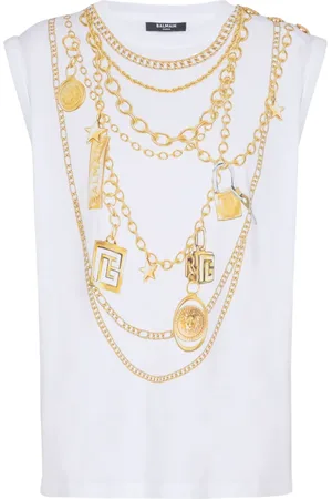 Balmain Oberteil mit Kettenprint