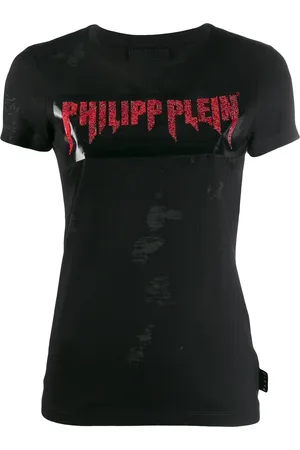 Philipp Plein Distressed-T-Shirt mit Logo