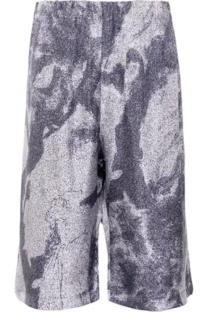 QASIMI Stretchbund-Shorts mit Staub-Print
