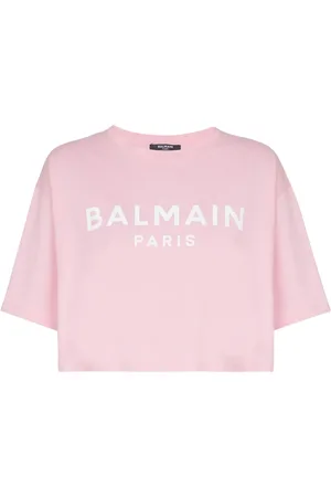 Balmain Cropped-T-Shirt mit Logo-Print
