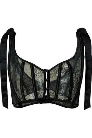 Twin-Set Bustier aus Satin mit Spitze