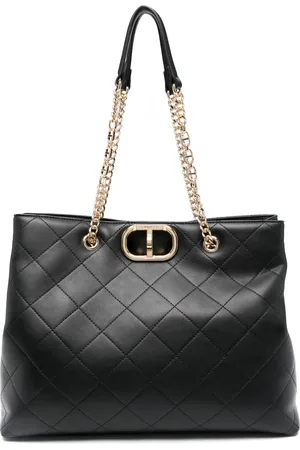 Twin-Set Schultertasche mit Logo-Schild