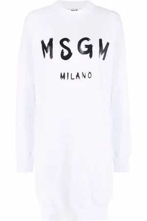 Msgm Kleid mit Logo-Print
