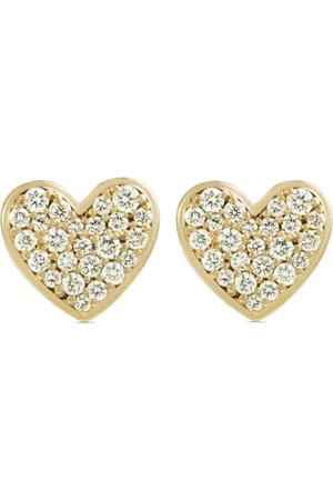 ALINKA 18kt Caviar Heart Gelbgoldohrringe mit Diamant