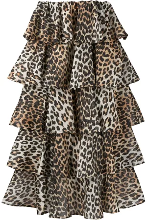 Ganni Rock mit Leoparden-Print